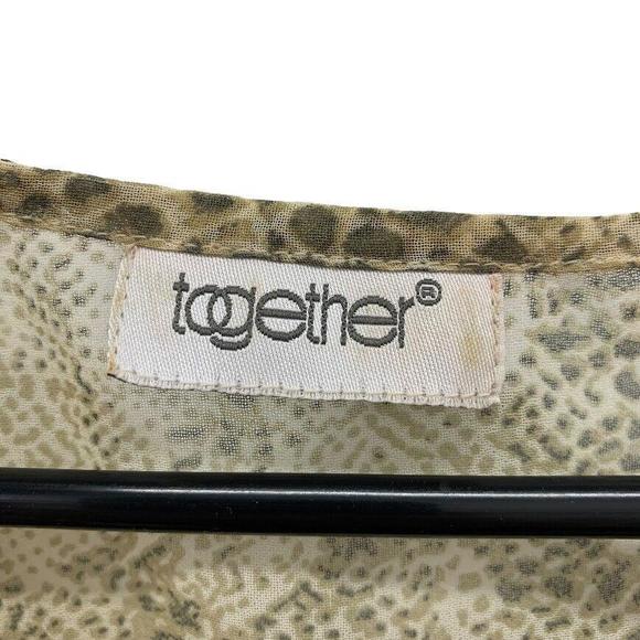 Together - Women’s Two Piece Sheer Reptile Print Blouse & Matching Camisole Top - Picture 3 of 10